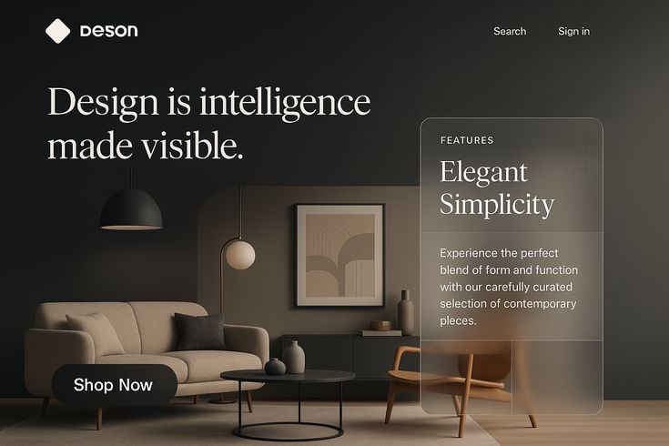 Modern landing page design